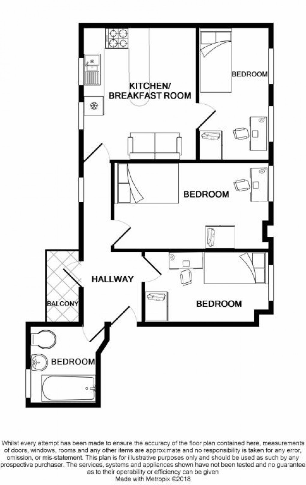 Floorplan for The Oaks, London Rd, LE2 1AH